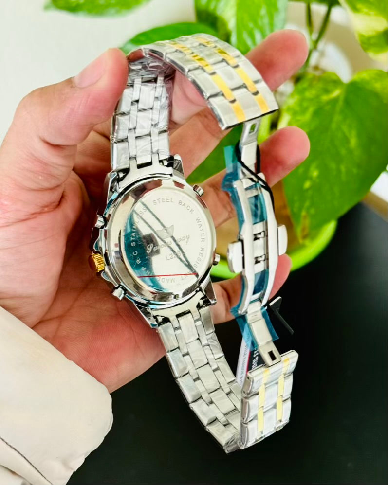Full Silver Digital And Analog Waterproof Watch SW-03