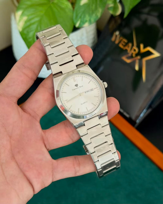 Diamond Full Silver | Day & Date | Waterproof Watch