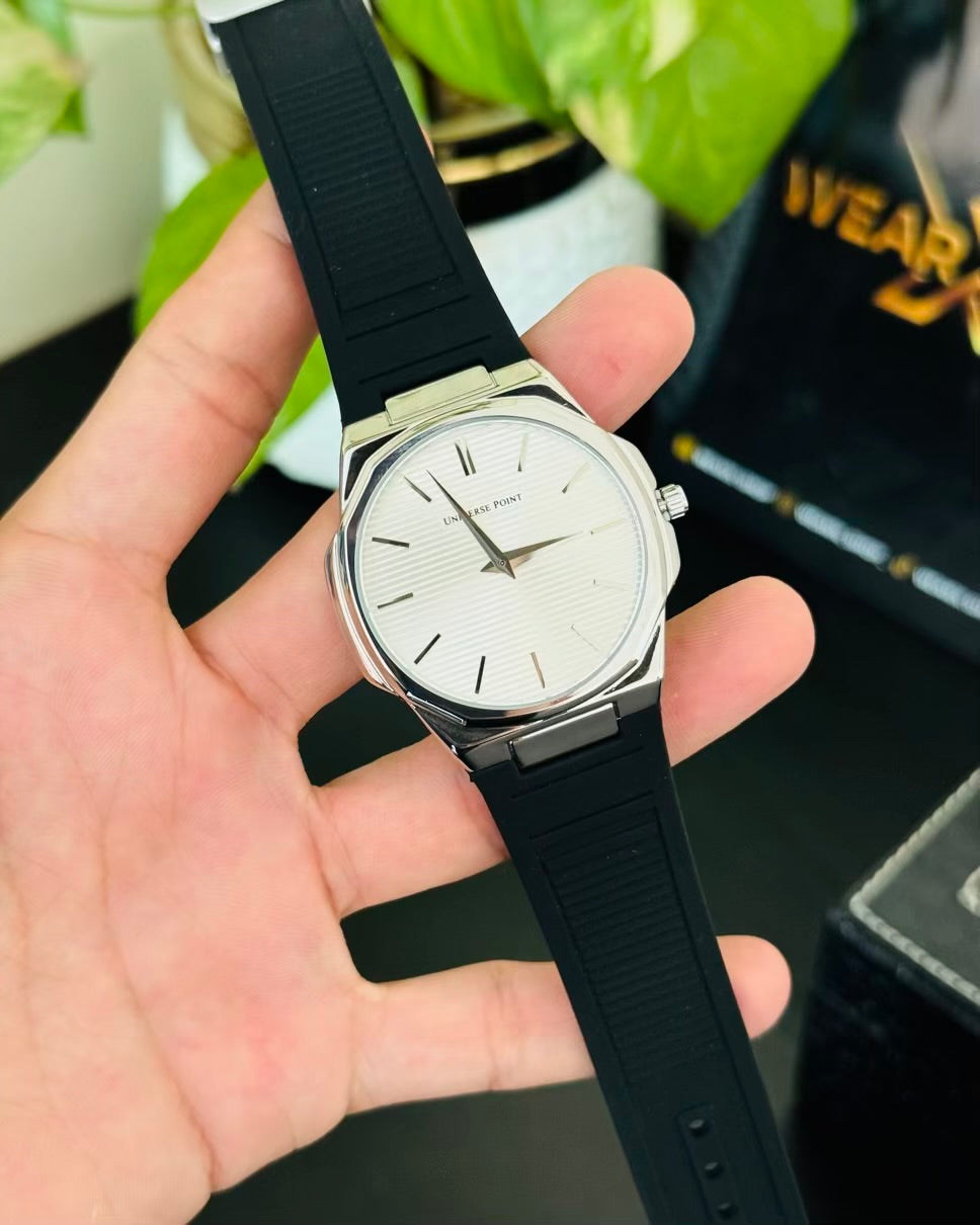 Slim and Rubber Soft Strap Waterproof Watch with magnetic Lock