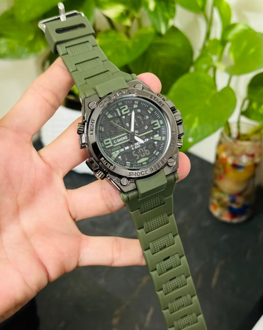 Sports Digital and Analog Waterproof Watch AS-09