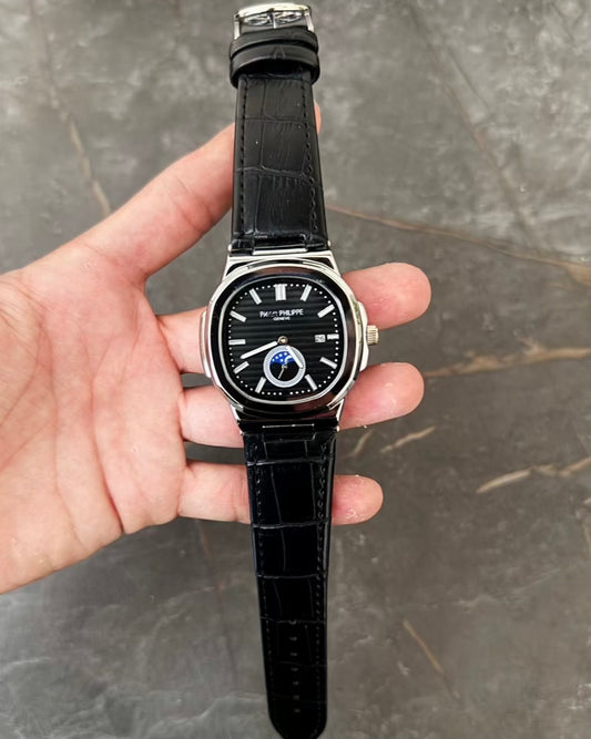 PP Black Straps Black Dail Datejust Watch PP-20
