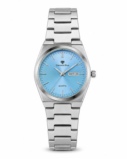 Diamond Silver with Tifny | Day & Date | Waterproof Watch