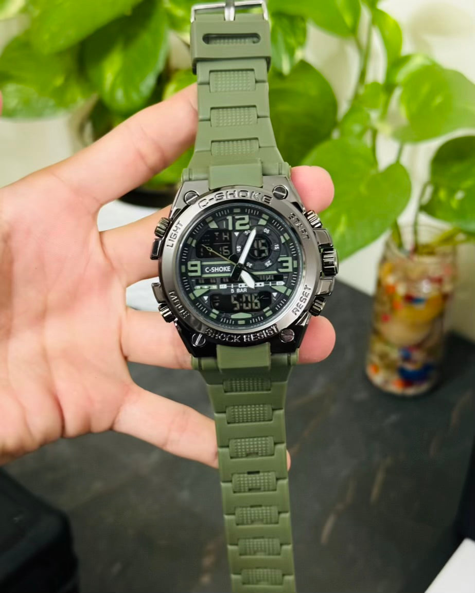 Sports Digital and Analog Waterproof Watch AS-09