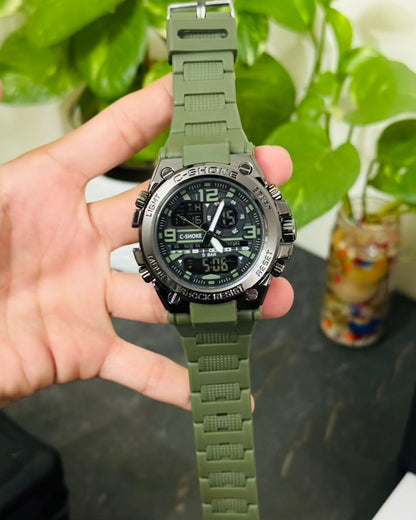 Sports Digital and Analog Waterproof Watch AS-09