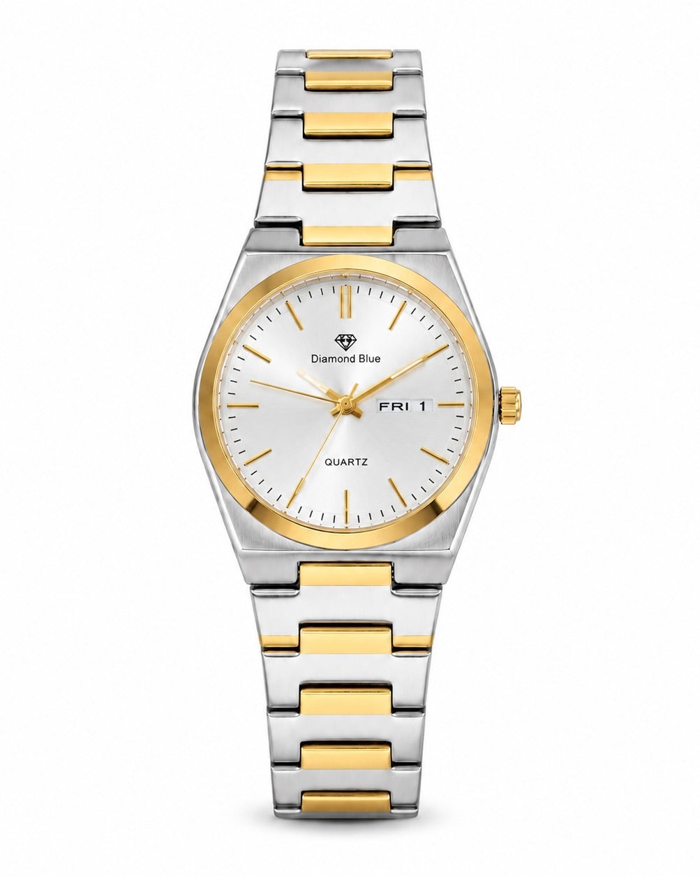 Diamond Two Tone with white | Day & Date | Waterproof Watch