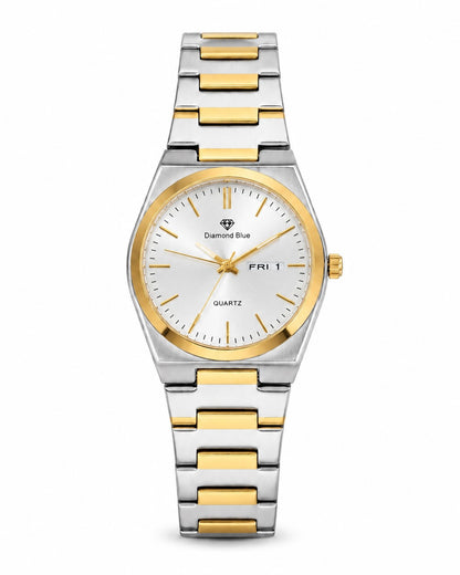 Diamond Two Tone with white | Day & Date | Waterproof Watch