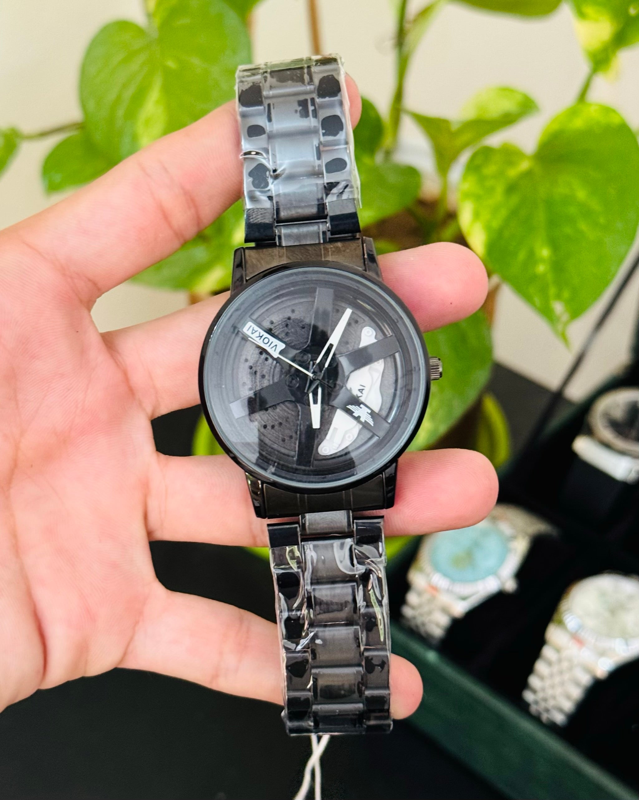 Rotating Dial Full Black Watch