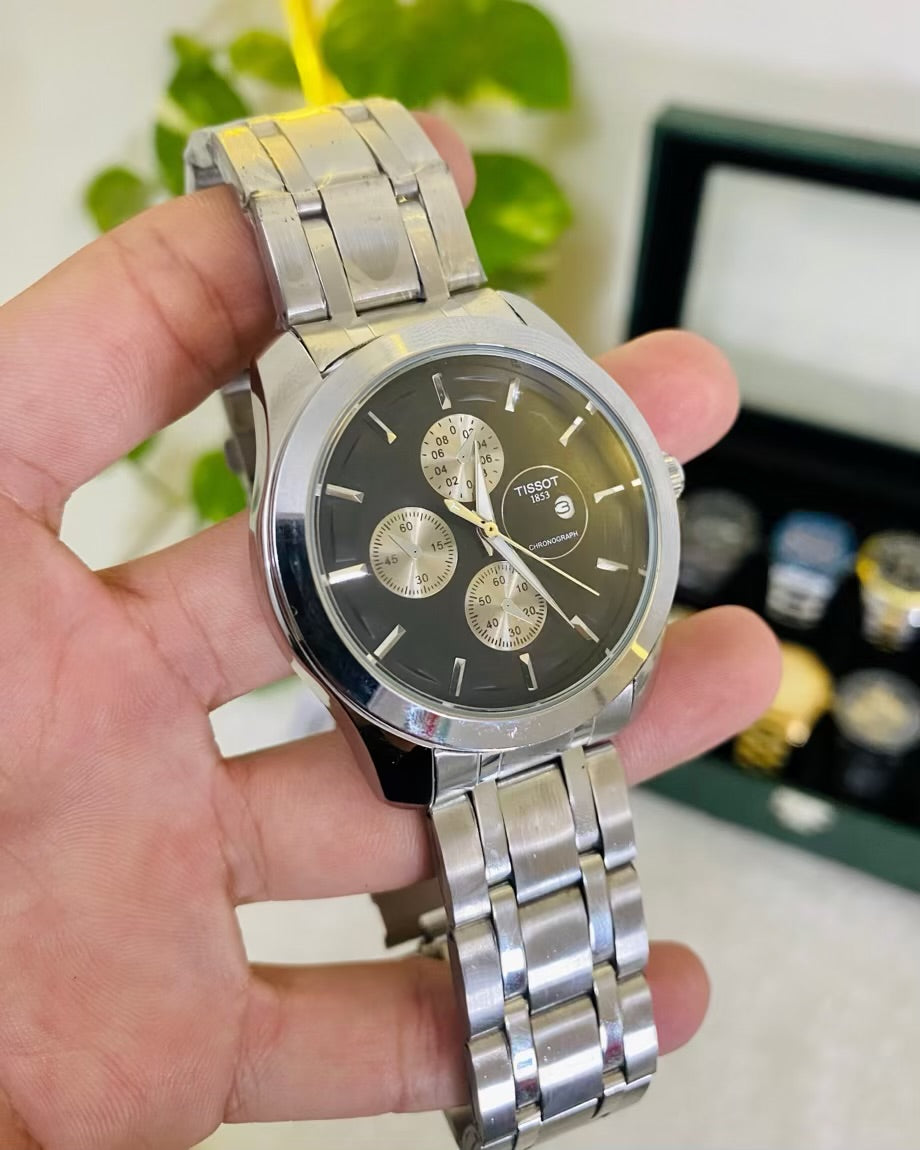 TT Stainless Steel Date Working Waterproof Watch