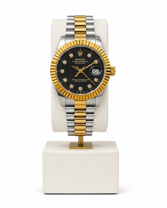 RLX Date Working Black Dail Watch with Taj Lock Rl-06