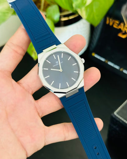 Slim and Rubber Soft Strap Waterproof Watch with magnetic Lock