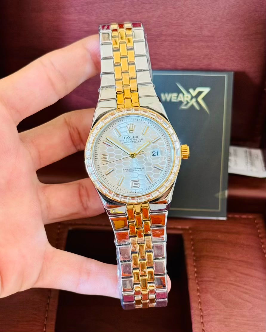 RLX Datejust Stainless Steel- Stone Dail Watch Rl-21