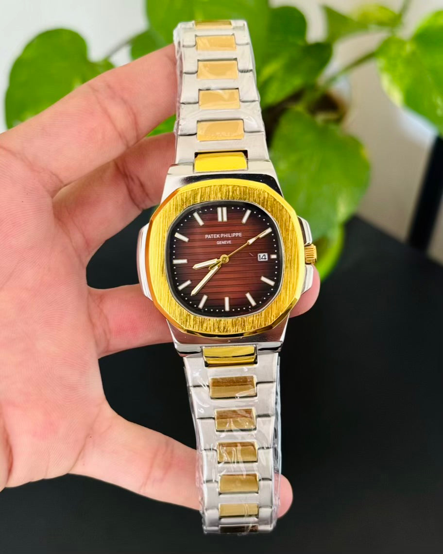 PP Two Tone With Brown Dail Watch