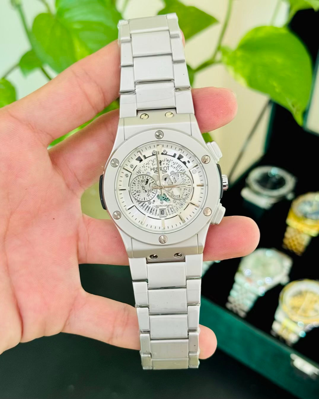 HB Stainless Steel Date Working Watch