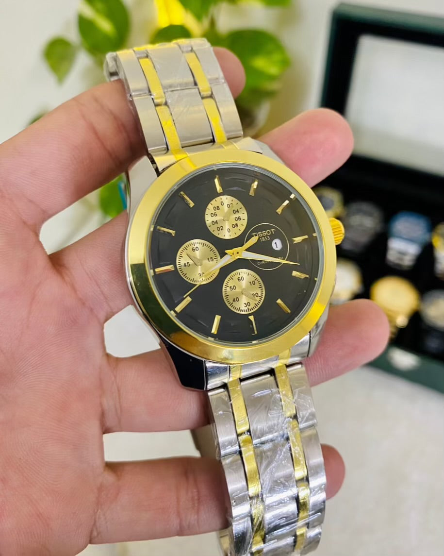 TT Stainless Steel Date Working Waterproof Watch