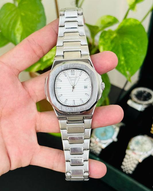 PP Stainless Steel White Dail Watch P-03