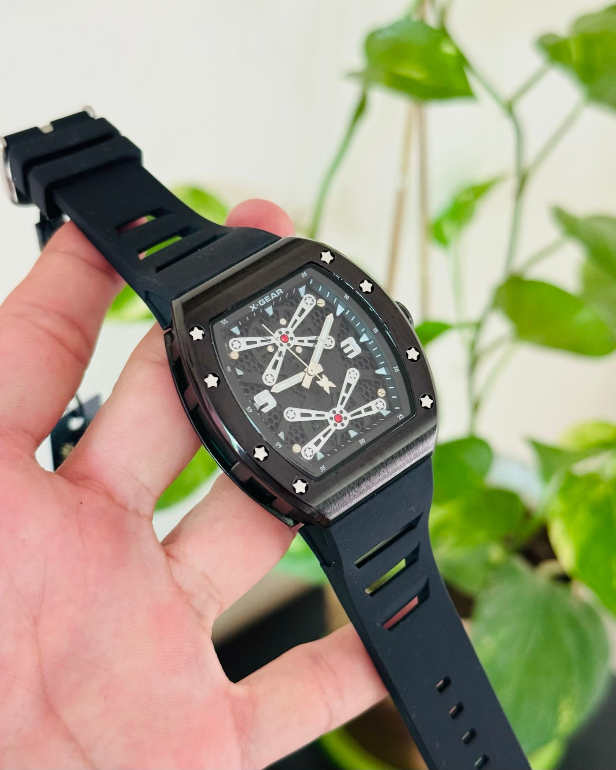 Full Black Rubber Strap Watch
