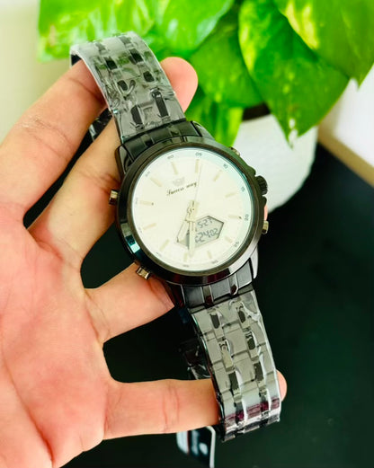 Black Digital And Analog Waterproof Watch SW-10