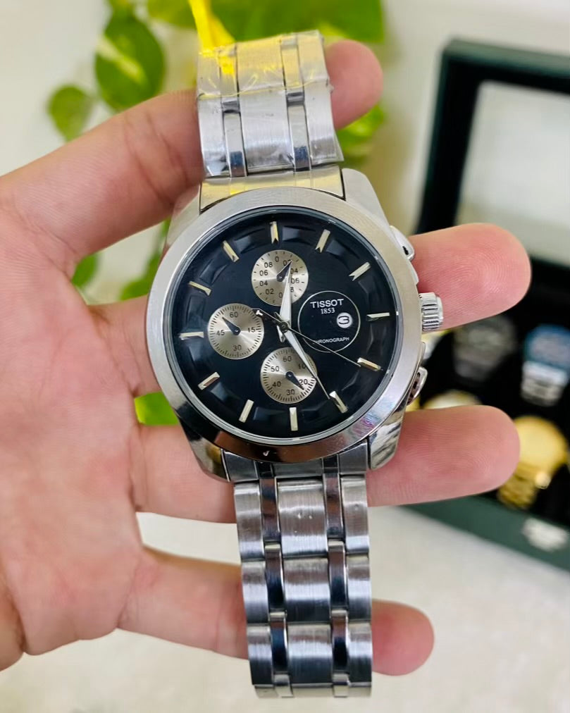 TT Stainless Steel Date Working Waterproof Watch