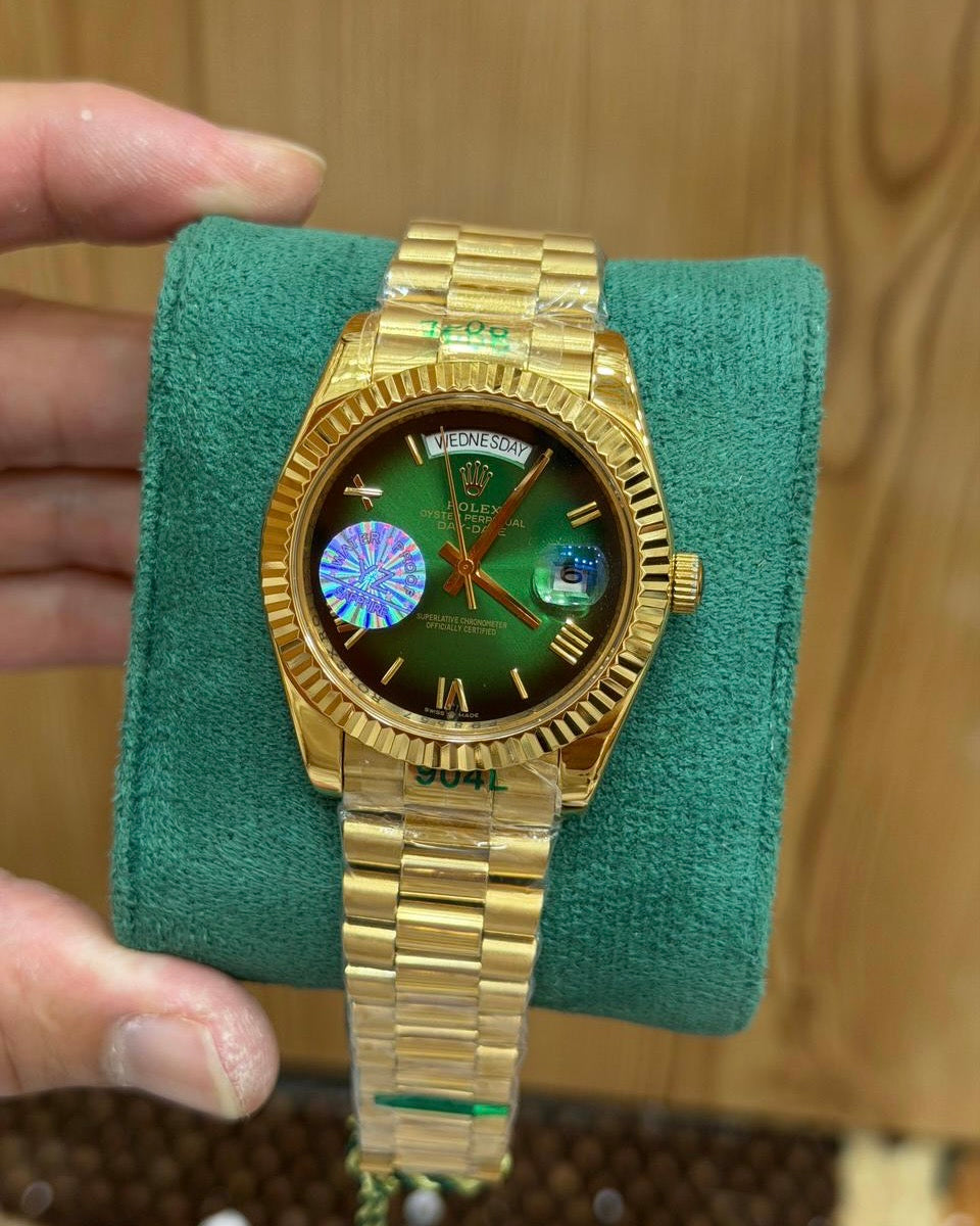 RLX Golden With Green Dail | Automatic Date & Date
