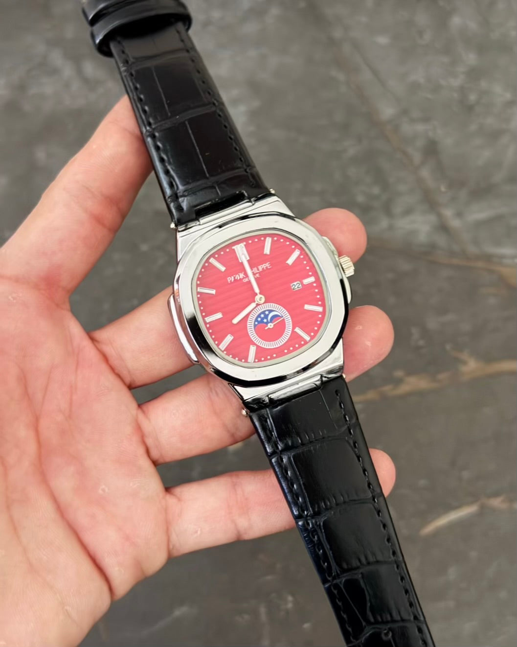 PP Black Straps Black Dail Datejust Watch PP-22