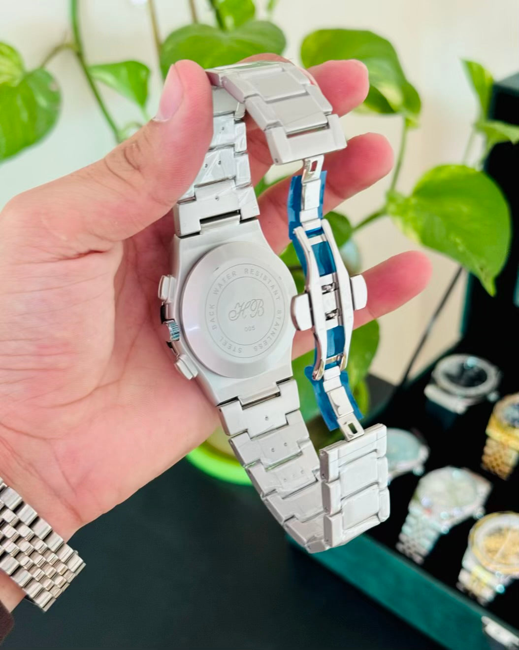 HB Stainless Steel Date Working Watch