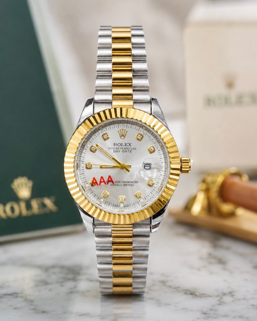 RLX Two-Tone Stainless Steel strap with Taj Lock Rl-04