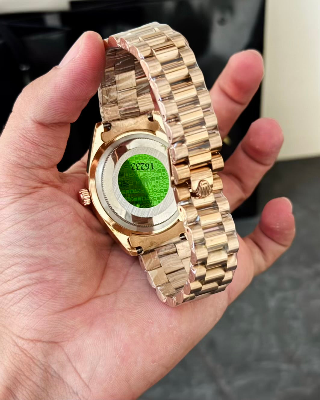 RLX Rose Gold Day & Date Working with Taj Lock Rl-16