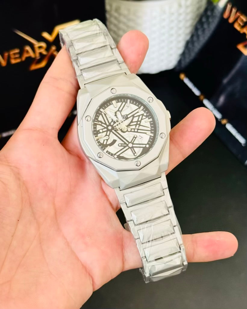 HB Silver With Black Dail Datejust Watch HB-04