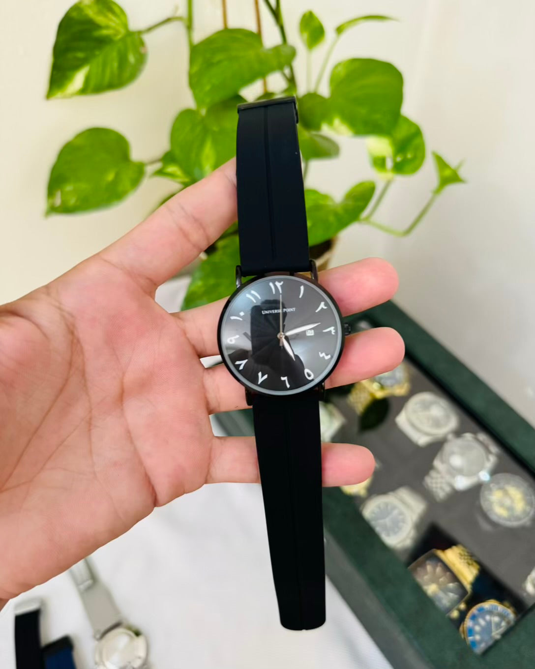 Slim and Rubber Soft Strap Waterproof Watch with magnetic Lock