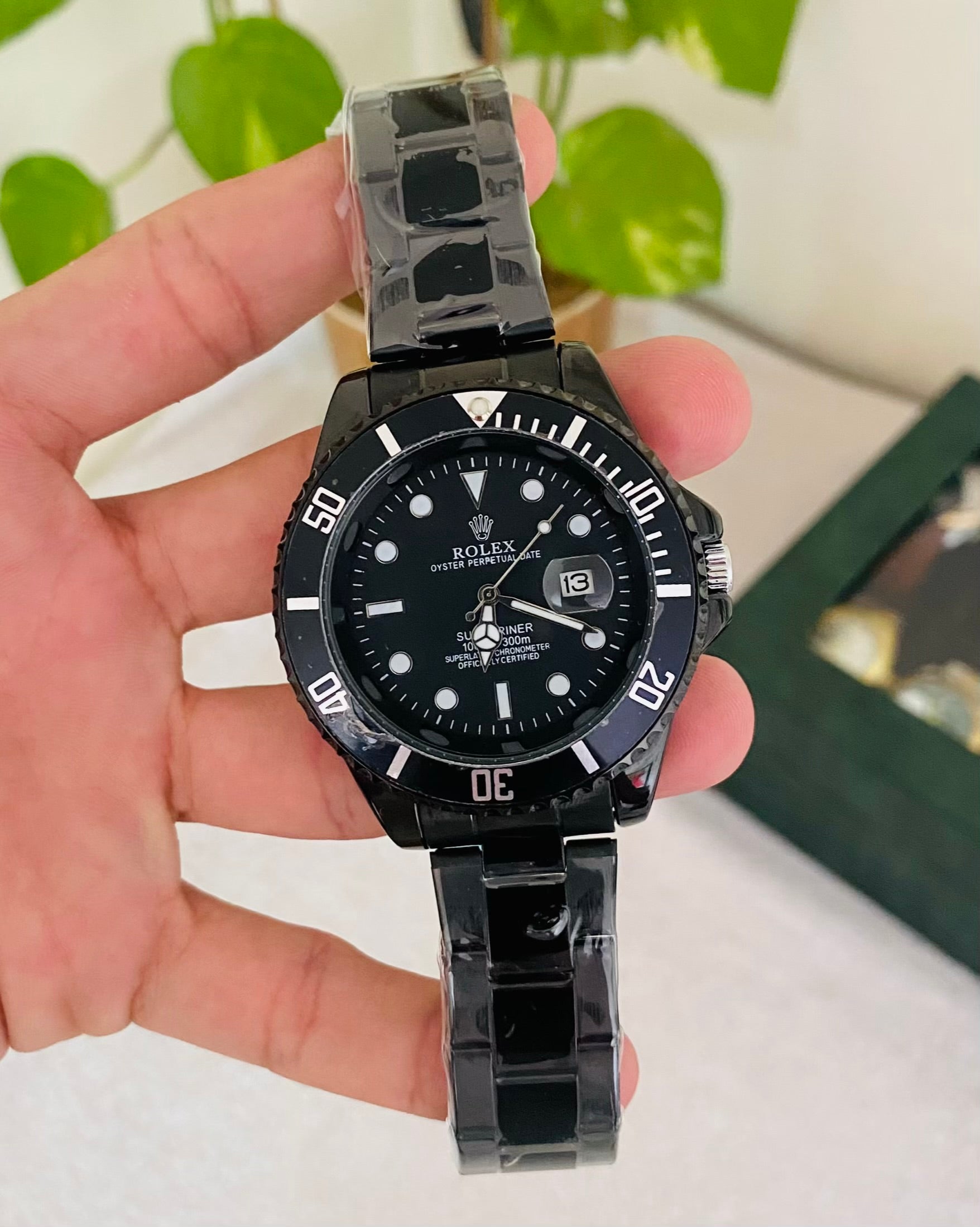 RLX Date Black PVD/DLC Coated Stainless Steel Watch