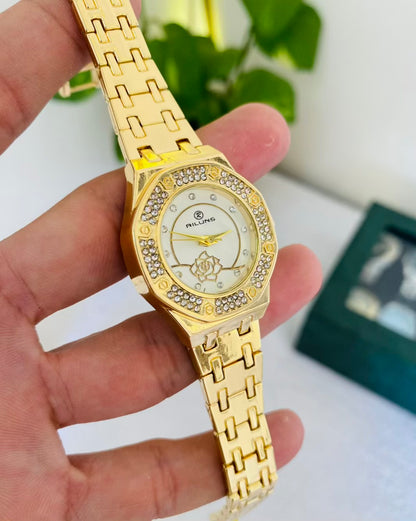 Golden Stainless Steel Watch