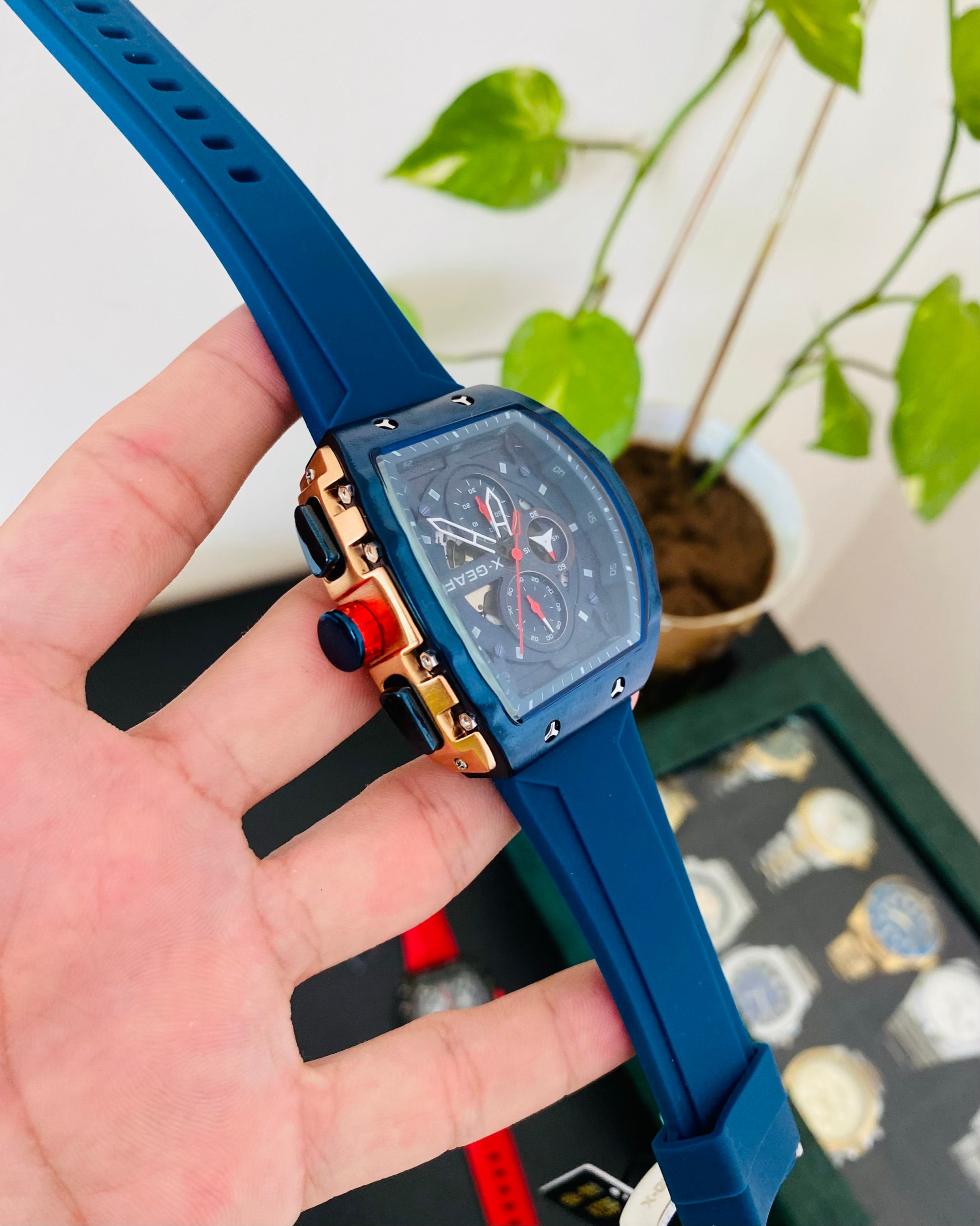 Blue Straps Chronograph Working Watch