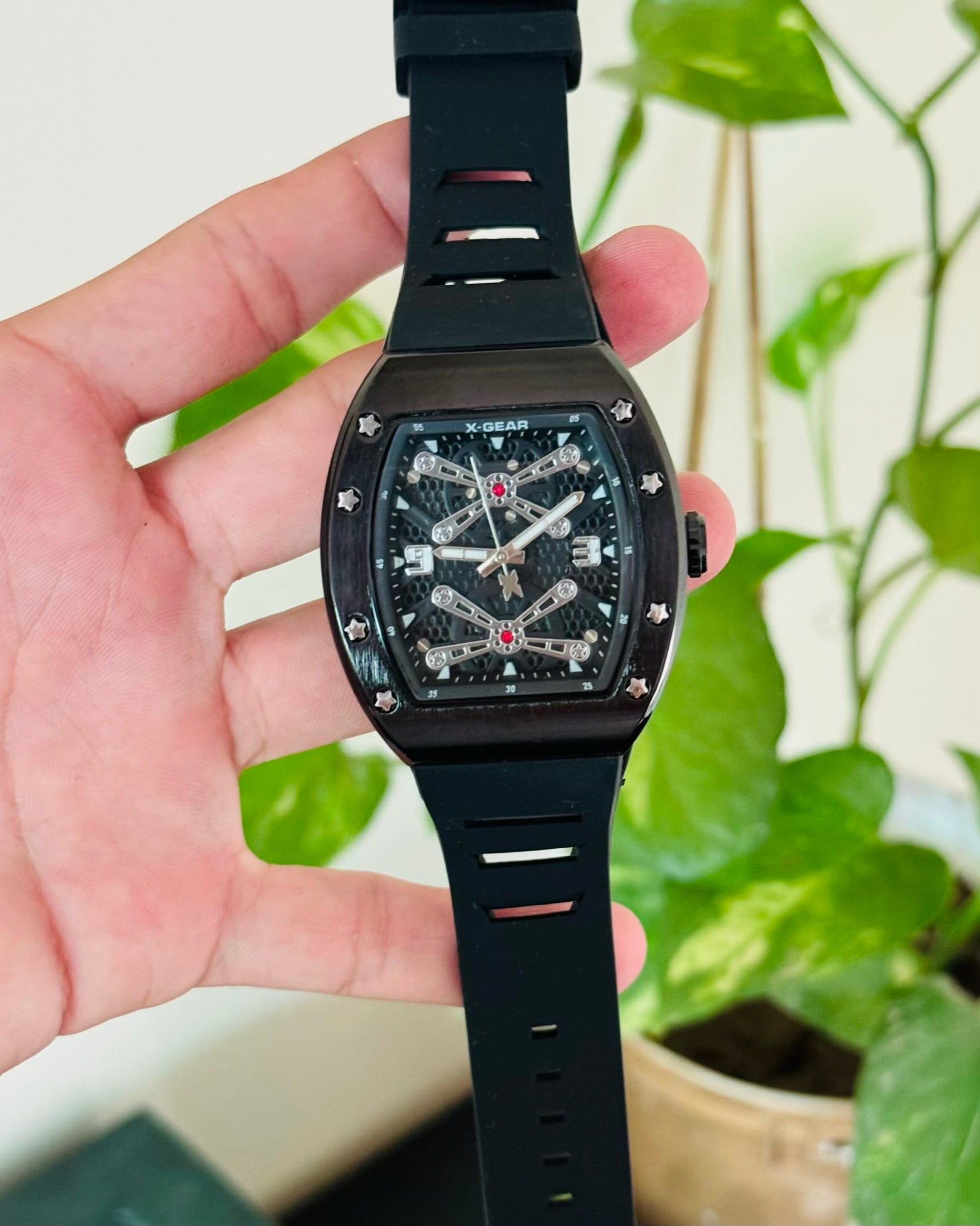 Full Black Rubber Strap Watch