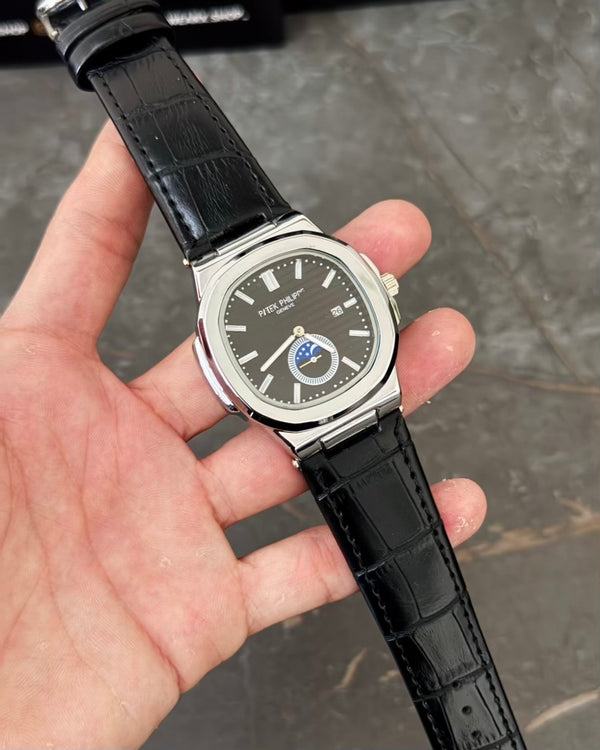 PP Black Straps Black Dail Datejust Watch PP-20