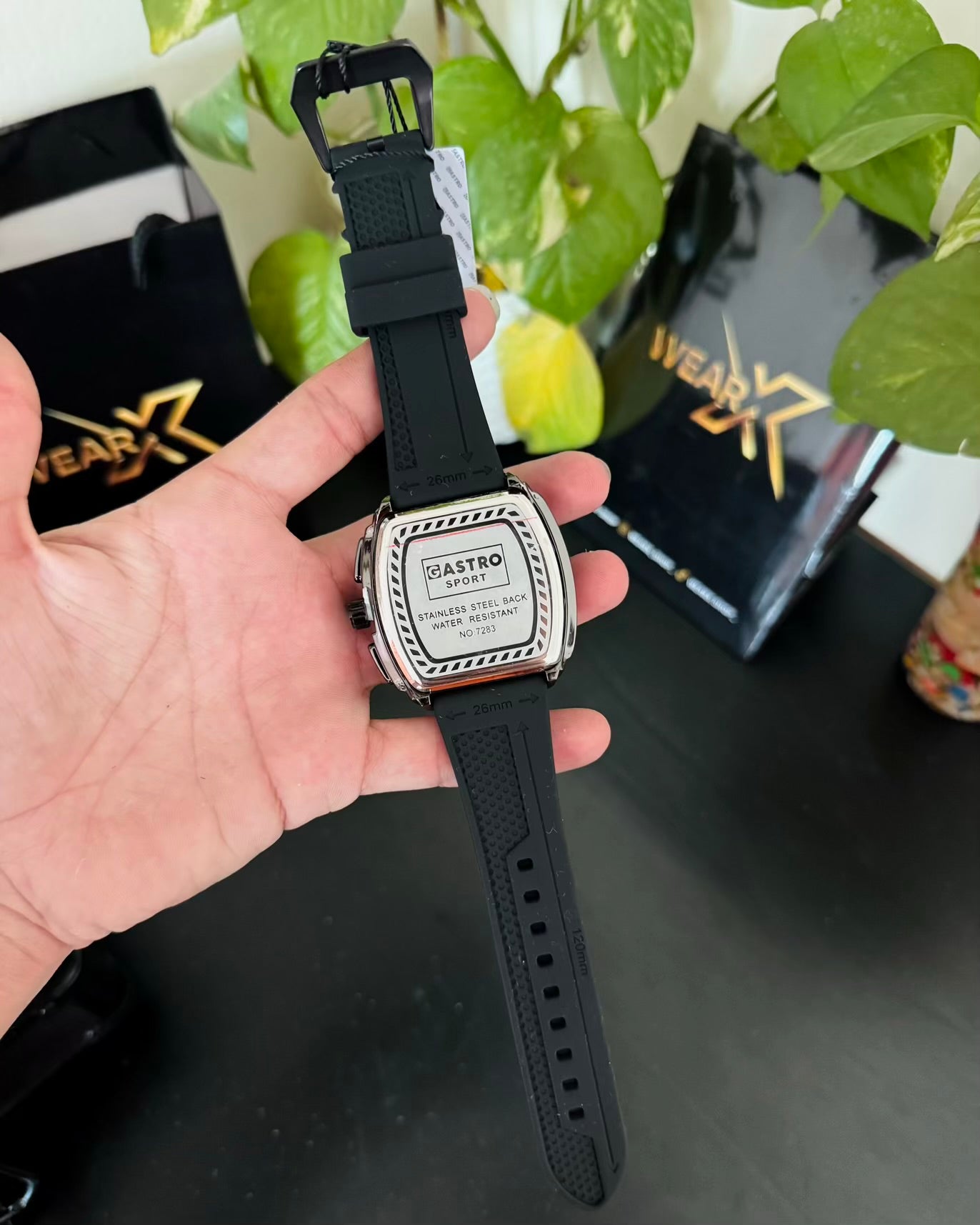 Green Strap Black Dail Sports Watch