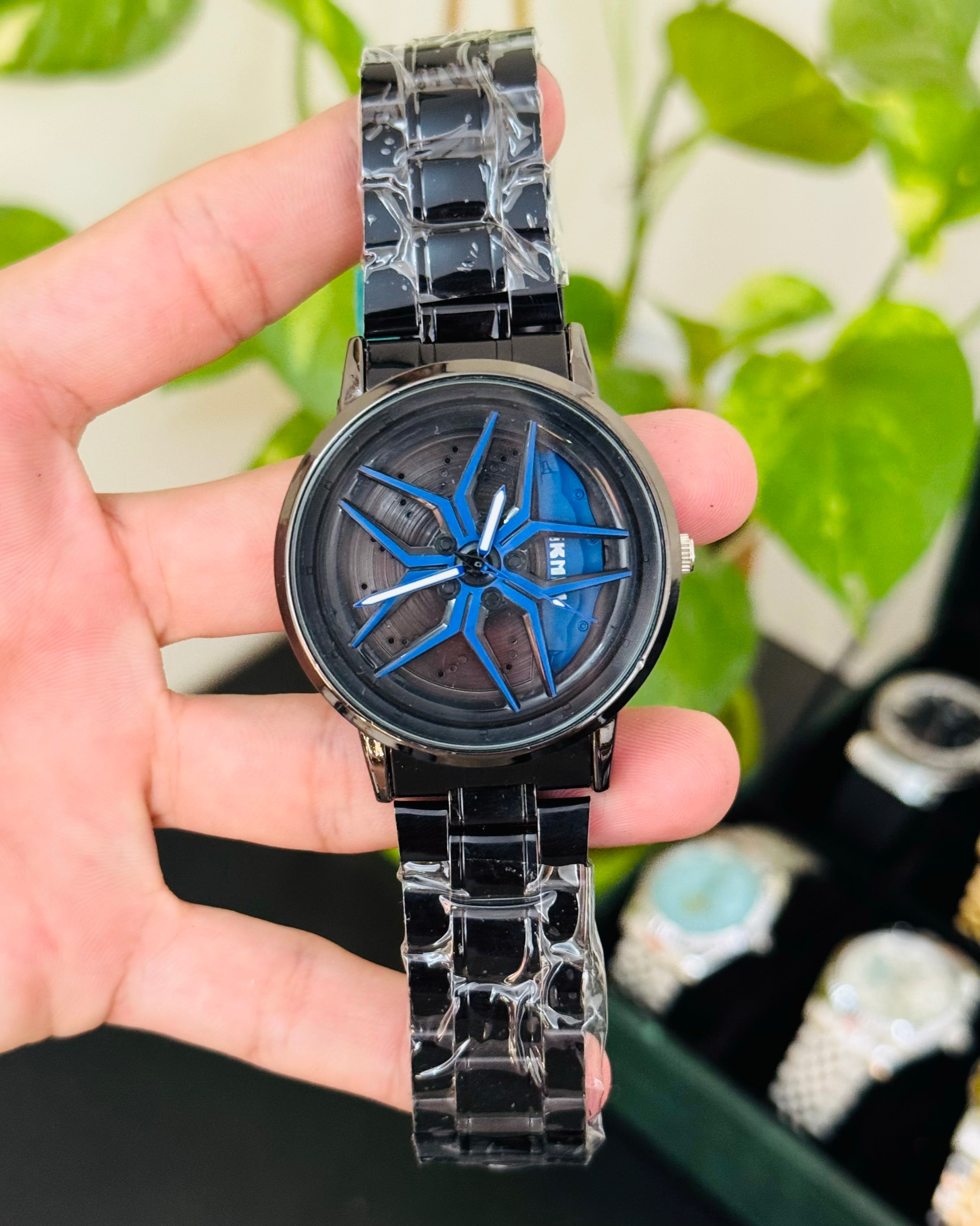 Rotating Dial Full Black Watch