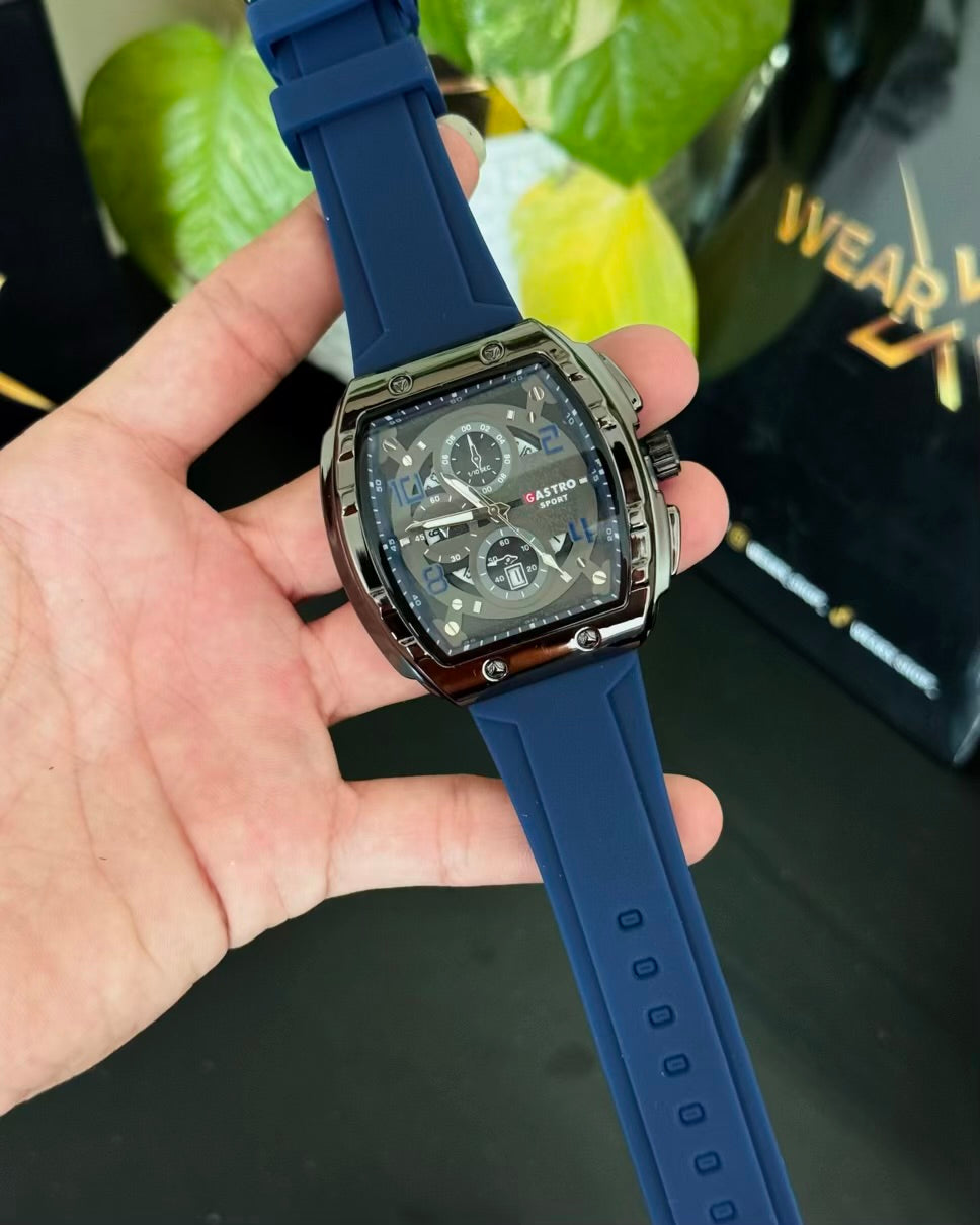 Blue Strap Black Dail Sports Watch