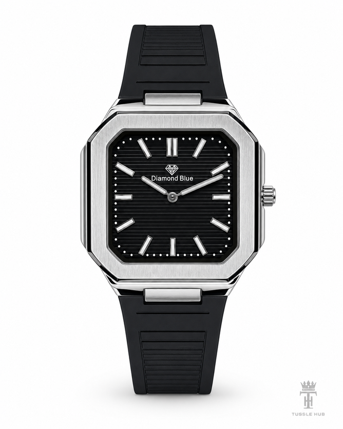 Slim and Rubber Soft Strap Waterproof Watch with magnetic Lock