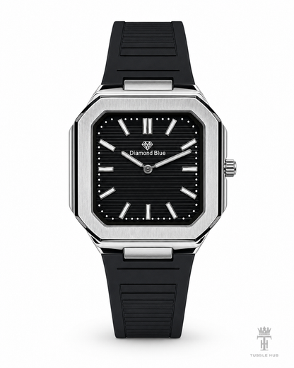 Slim and Rubber Soft Strap Waterproof Watch with magnetic Lock