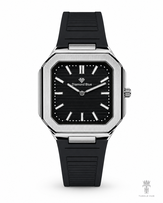 Slim and Rubber Soft Strap Waterproof Watch with magnetic Lock