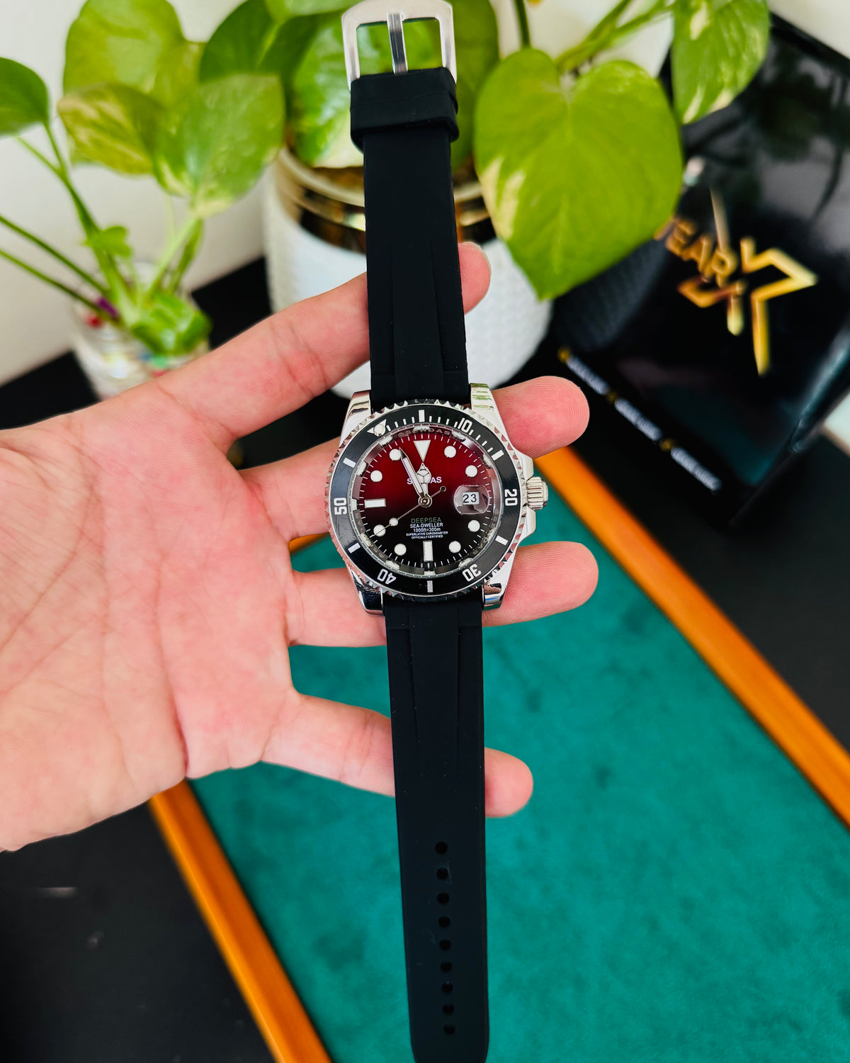 Sami Automatic Watch with Red Dail