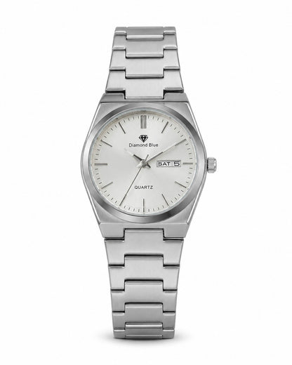 Diamond Full Silver | Day & Date | Waterproof Watch