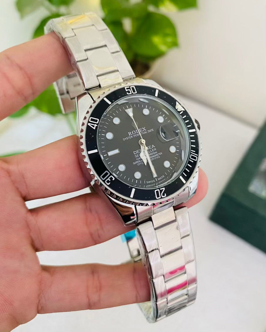 RLX Black Dial Stainless Steel Watch Rl-02