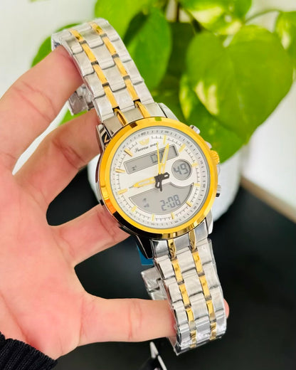 Two Tone White Dail Waterproof Watch SW-13
