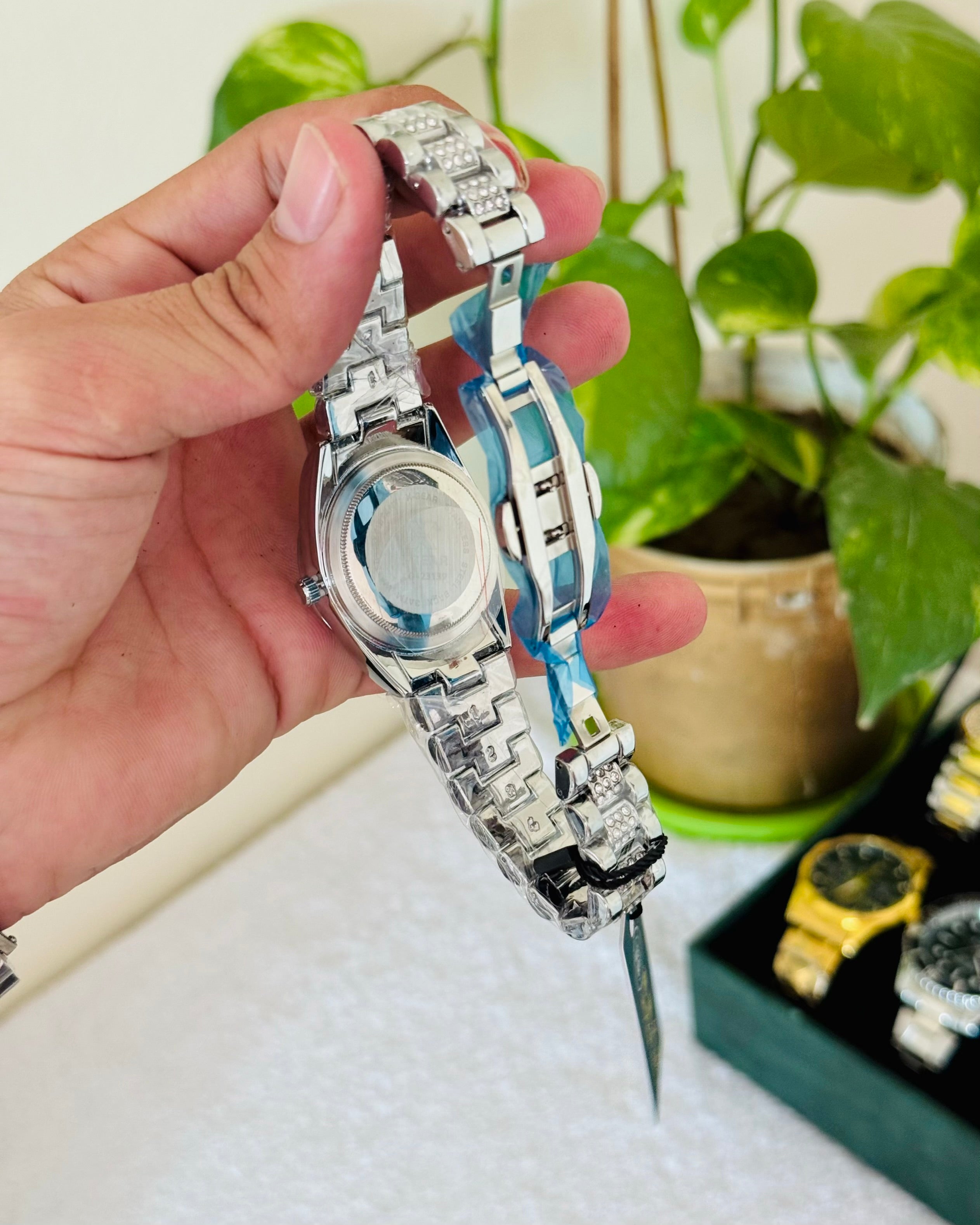 Full Silver Stone Watch