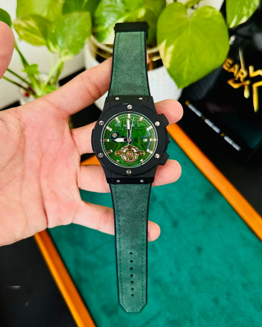 HB Sami Automatic | Green Straps with Black Dail