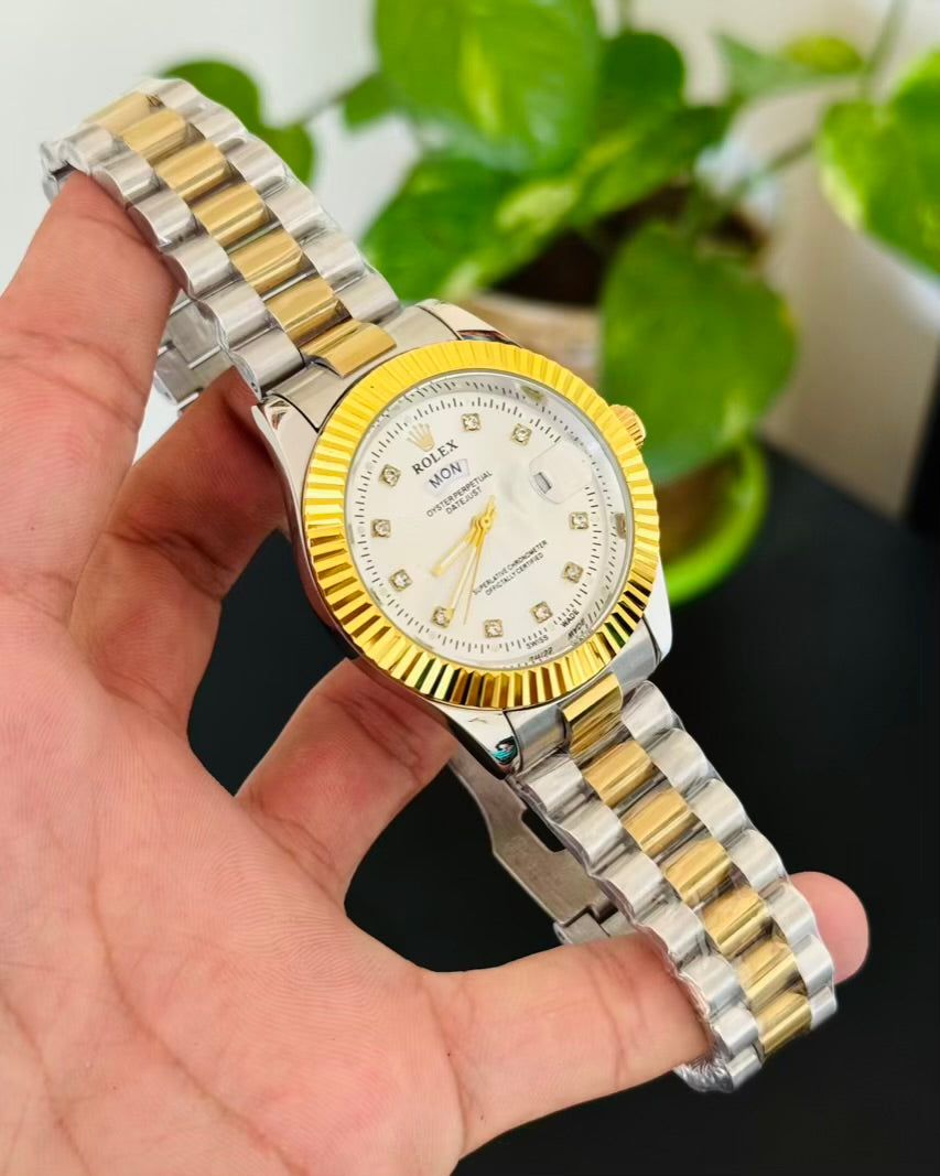 RLX Day and Date Working Watch with Taj Lock  Rl-07