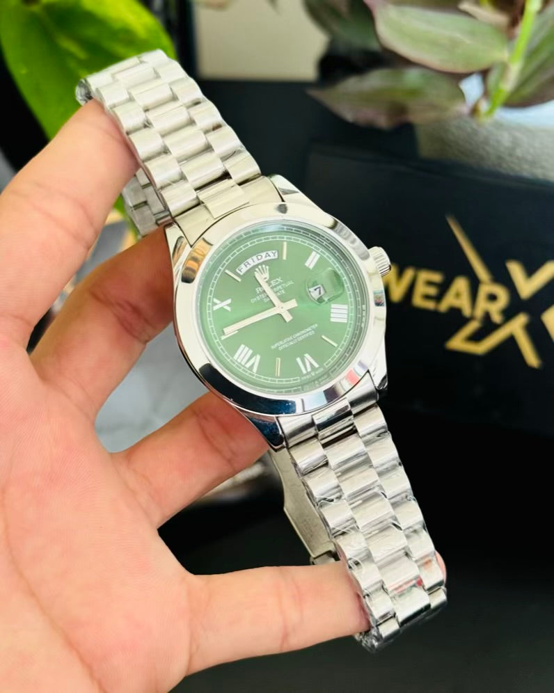 RLX Green Dail l Day and Date Watch