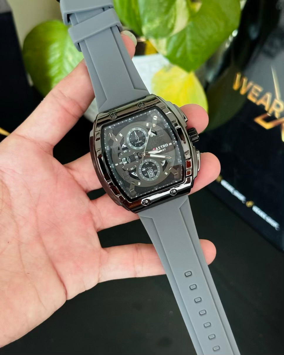 Grey Strap Black Dail Sports Watch