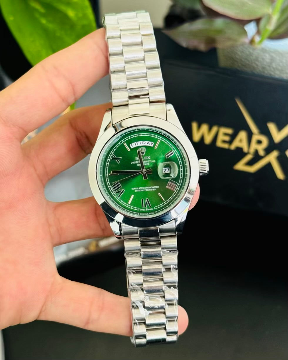 RLX Green Dail l Day and Date Watch